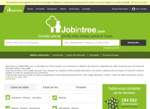 How jobintree.com looks like on a tablet such as an iPad.