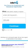 How jobsflag.com looks like on a mobile device such as an iPhone.