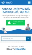 How jobsgo.vn looks like on a mobile device such as an iPhone.