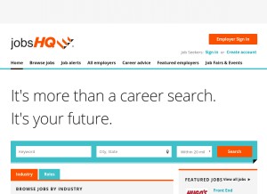 How jobshq.com looks like on a tablet such as an iPad.
