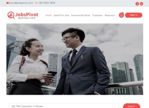 How jobspivot.com looks like on a tablet such as an iPad.
