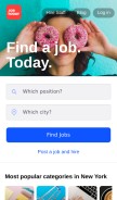 How jobtoday.com looks like on a mobile device such as an iPhone.