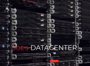 How joesdatacenter.com looks like on a tablet such as an iPad.