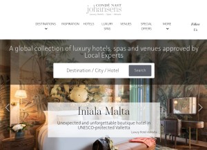 How johansens.com looks like on a tablet such as an iPad.