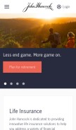 How johnhancock.com looks like on a mobile device such as an iPhone.