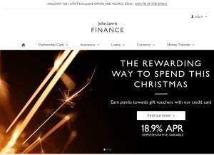 How johnlewisfinance.com looks like on a tablet such as an iPad.