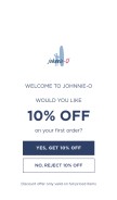 How johnnie-o.com looks like on a mobile device such as an iPhone.