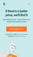How joinhoney.com looks like on a mobile device such as an iPhone.