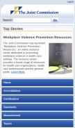 How jointcommission.org looks like on a mobile device such as an iPhone.