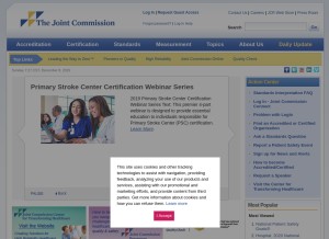 How jointcommission.org looks like on a tablet such as an iPad.
