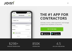 How joistapp.com looks like on a tablet such as an iPad.