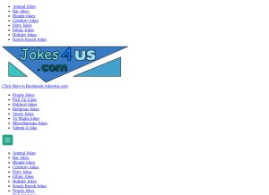How jokes4us.com looks like on a tablet such as an iPad.