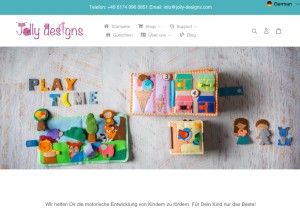 How jolly-designs.com looks like on a tablet such as an iPad.