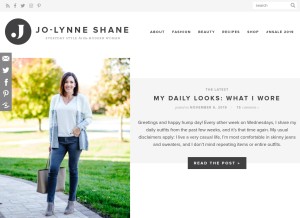How jolynneshane.com looks like on a tablet such as an iPad.