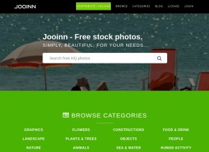How jooinn.com looks like on a tablet such as an iPad.