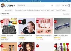 How joopzy.com looks like on a tablet such as an iPad.