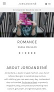 How jordandene.com looks like on a mobile device such as an iPhone.