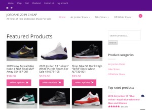 How jordans2019cheap.com looks like on a tablet such as an iPad.