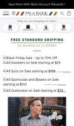 How josbank.com looks like on a mobile device such as an iPhone.