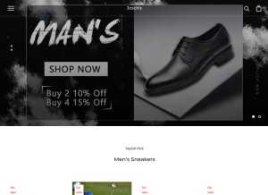 How joschic.com looks like on a tablet such as an iPad.