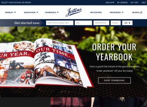 How jostensyearbooks.com looks like on a tablet such as an iPad.