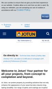 How jotun.com looks like on a mobile device such as an iPhone.