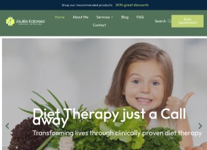 How jouleskaloreez.com looks like on a tablet such as an iPad.