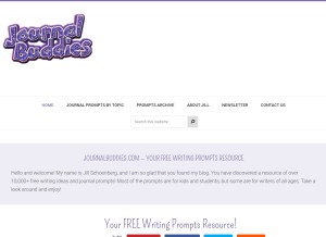 How journalbuddies.com looks like on a tablet such as an iPad.