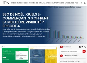 How journaldunet.com looks like on a tablet such as an iPad.