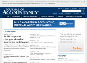How journalofaccountancy.com looks like on a tablet such as an iPad.