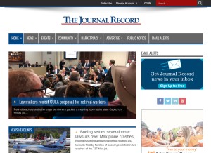 How journalrecord.com looks like on a tablet such as an iPad.