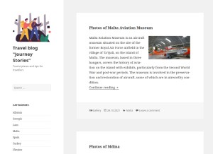 How journey-stories.com looks like on a tablet such as an iPad.
