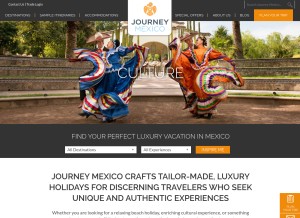 How journeymexico.com looks like on a tablet such as an iPad.
