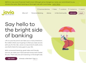 How joviafinancial.com looks like on a tablet such as an iPad.
