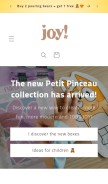 How joy-cadeaux.ch looks like on a mobile device such as an iPhone.