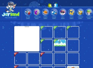 How joy.land looks like on a tablet such as an iPad.