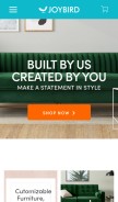 How joybird.com looks like on a mobile device such as an iPhone.
