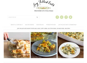 How joyfilledeats.com looks like on a tablet such as an iPad.