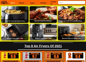 How joyfulfryer.com looks like on a tablet such as an iPad.