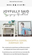 How joyfullysaidsigns.com looks like on a mobile device such as an iPhone.