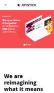 How joystickinteractive.com looks like on a mobile device such as an iPhone.