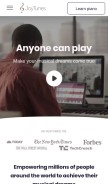 How joytunes.com looks like on a mobile device such as an iPhone.