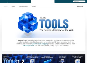 How jquerytools.org looks like on a tablet such as an iPad.