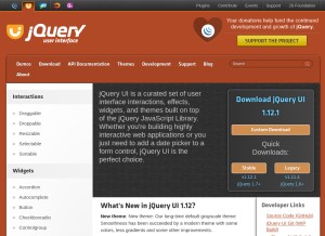 How jqueryui.com looks like on a tablet such as an iPad.