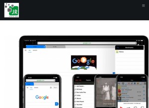 How jrmobileapps.com looks like on a tablet such as an iPad.