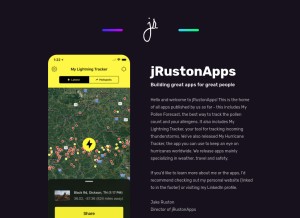 How jrustonapps.net looks like on a tablet such as an iPad.