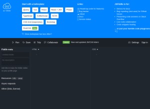 How jsfiddle.net looks like on a tablet such as an iPad.
