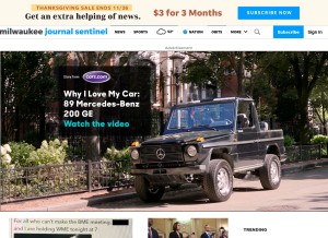 How jsonline.com looks like on a tablet such as an iPad.