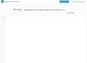 How jsonlint.com looks like on a tablet such as an iPad.