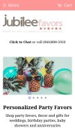 How jubileefavors.com looks like on a mobile device such as an iPhone.